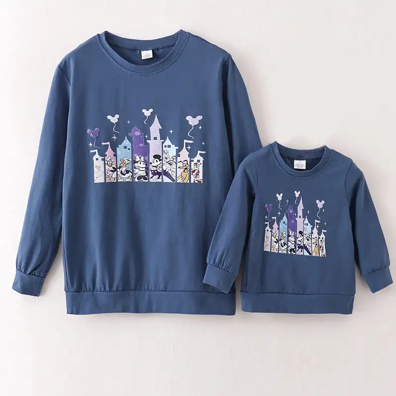 Christmas Zoobies Character  Fall Winter Mommy &me Mini Mama Castle Print Boutique Top T-Shirt Long Sleeve Kids Clothing