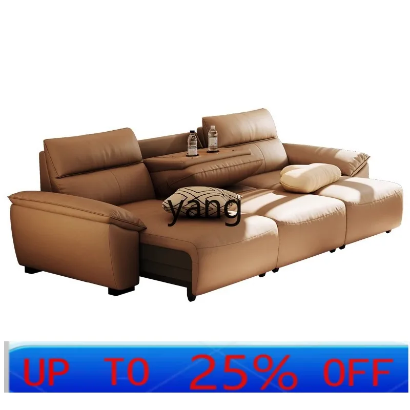 LTT electric leather retractable adjustment multi-function zero wall living room clamshell sofa bed
