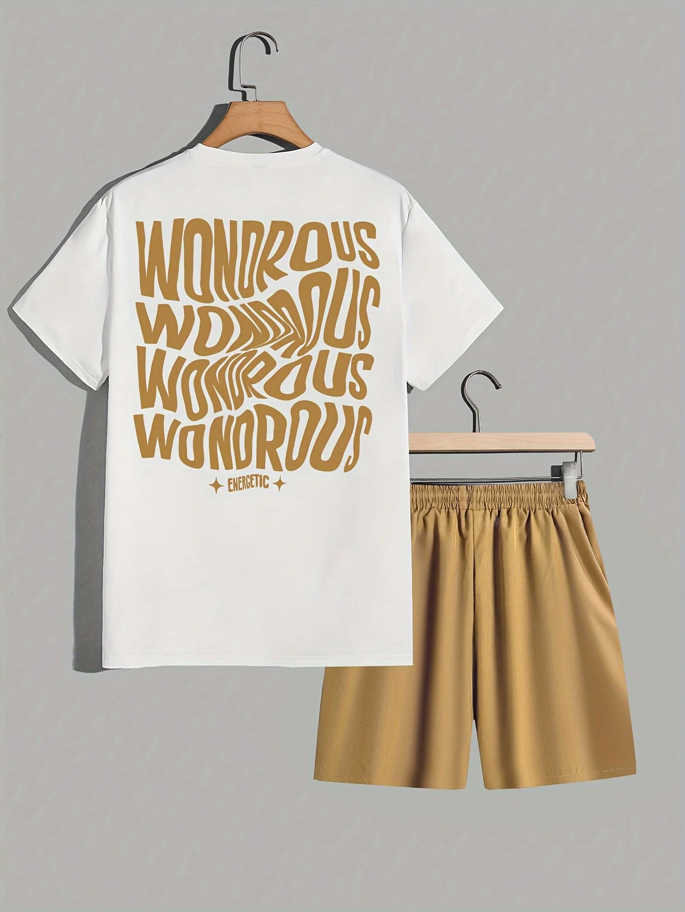 Summer Men's Fashion Star Print Short-Sleeve T-Shirt and Shorts Two-Piece Set Premium Casual Beach Vacation Outfit Set 6XL
