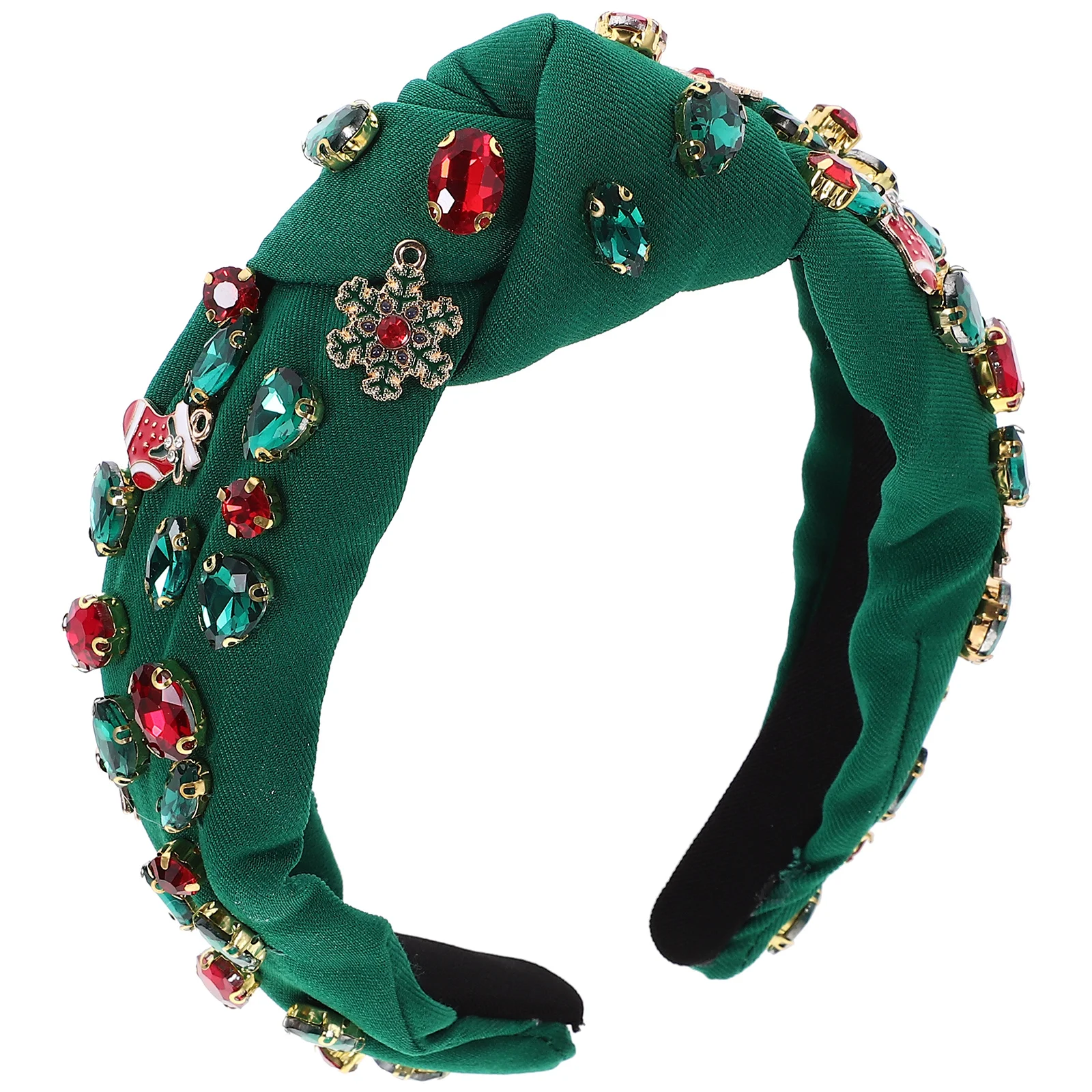 Широкая бандана для женщин, рождественский декор с рубинами