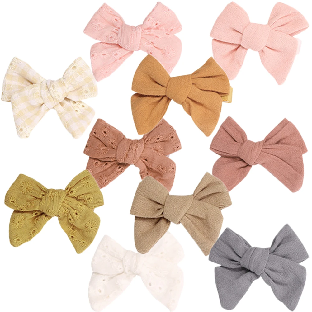 

10 Pcs Kids Hair Clips Colorful Cloth Bows Small Girls Accessories Perfect for Birthday Party Wedding Toddler Women