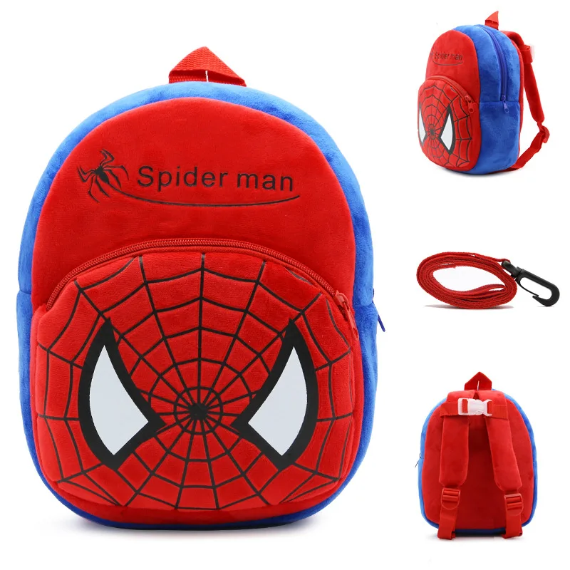 Spider-Man Plush Backpack Cute Kindergarten Schoolbag Anime Spiderman Travel Bag Children Toys Shoulders Bag Kids Birthday Gift