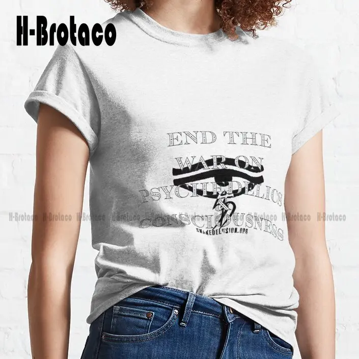 End The War On Psychedelics &Amp; Consciousness Classic T-Shirt Bike Shirts For Men Outdoor Simple Vintag Casual T Shirts Xs-5Xl