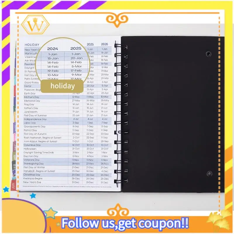Weekly Appointment Book Plan Book Schedule Book Plan Book Rollovers Notebook Black Durable