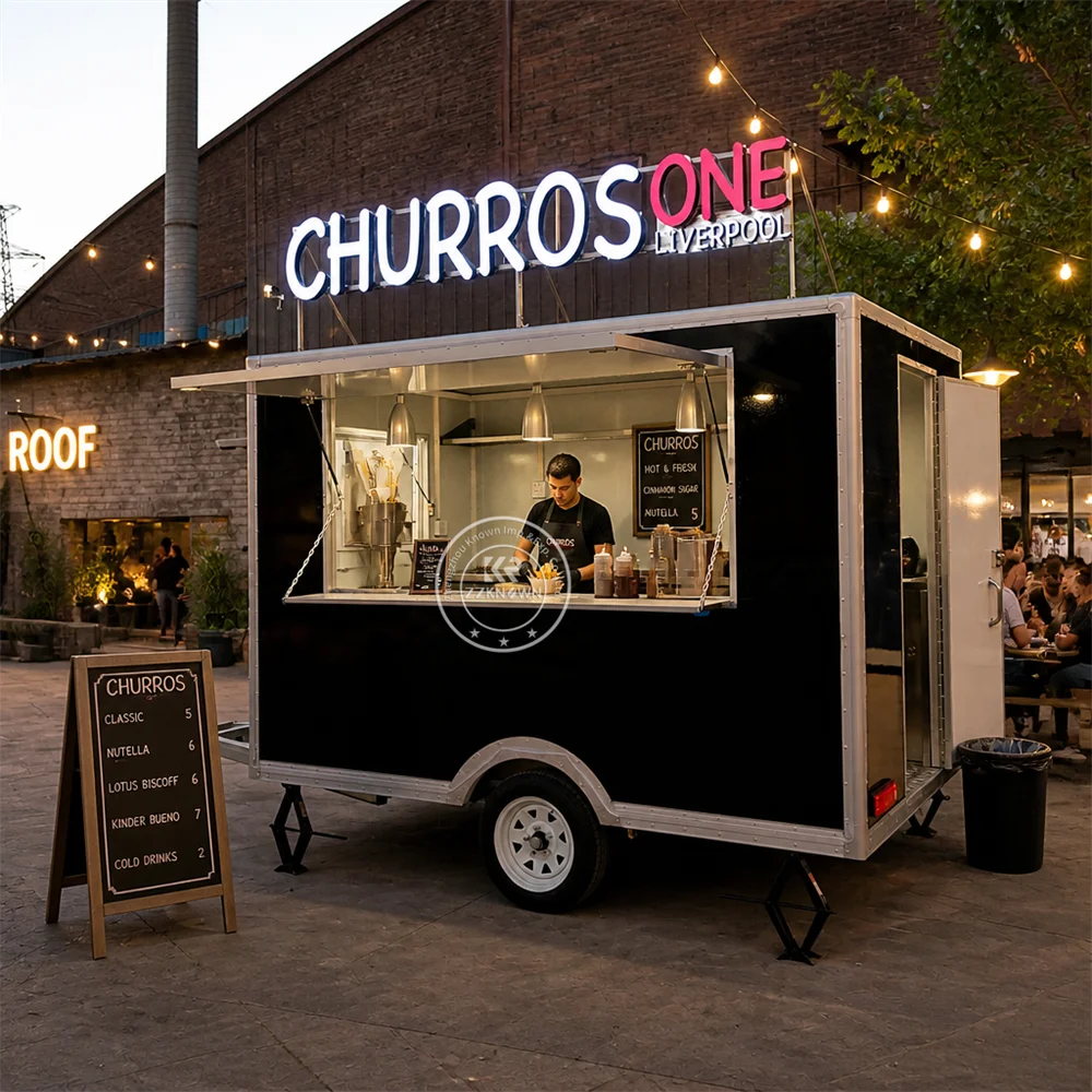 

Fully Equipped Kitchen Beverage Cart Outdoor Food Trailer Mobile Dessert Truck Catering Trailer Food Trailer