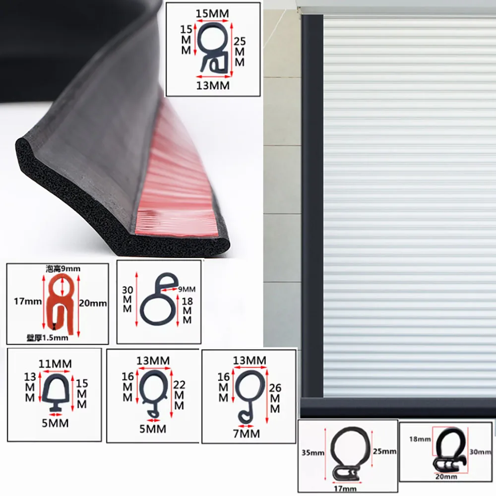 Garage Car Door Window Sealing Strip Multiple Shapes And Sizes Dustproof Waterproof Sealant Strips Glass Metal Wood Edge Banding
