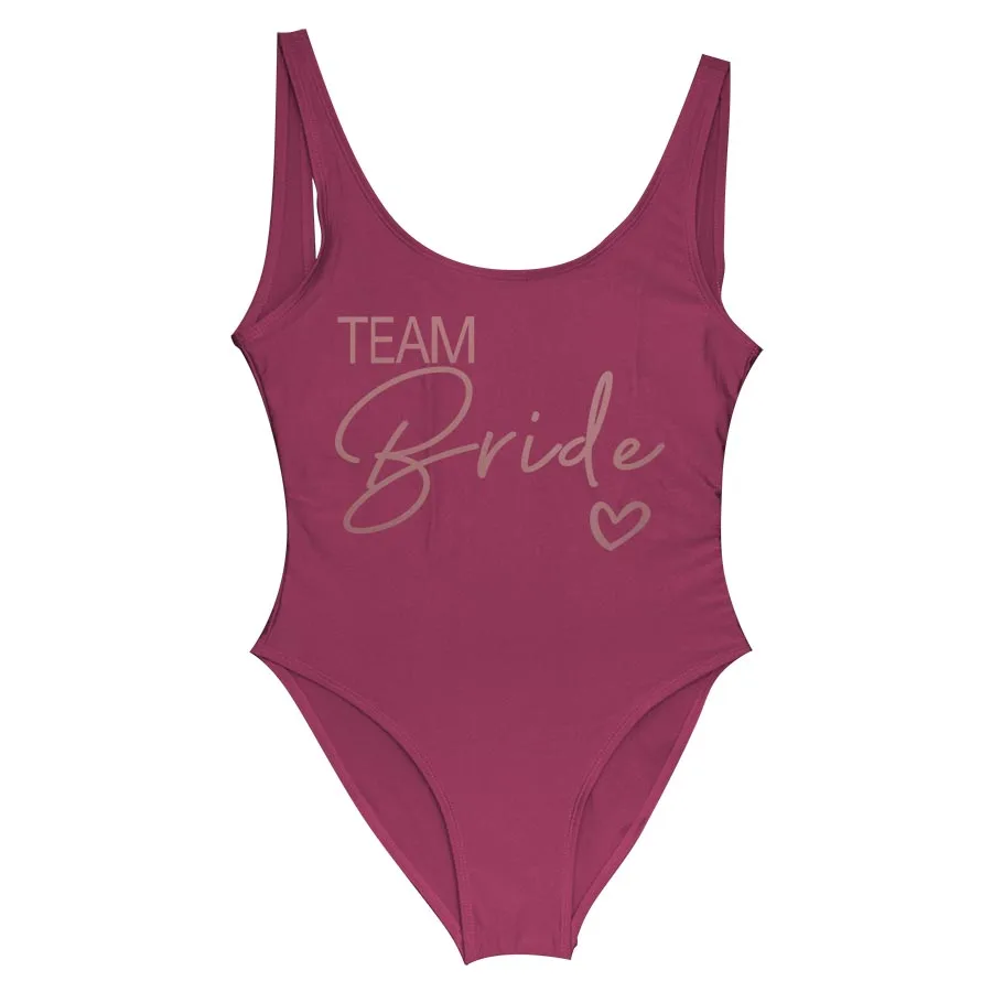 Bulk Bride Swimsuit Women 2023 New Team Bride One-Piece Swimwear For Bachelor Party Hen Party Bathing Suits Whosale Link