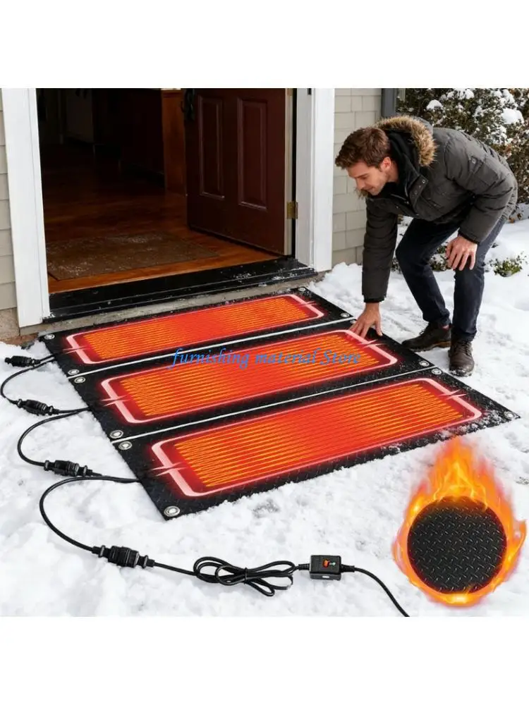 Y5GD Tall Efficiency Snow Melting Pad 110V Rubber Substance 30x90cm Low Power Consumption Overwarm Security for Home Driveway