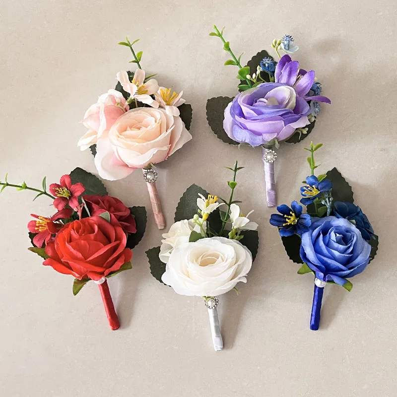 6Pcs Groom Boutonni… - image
