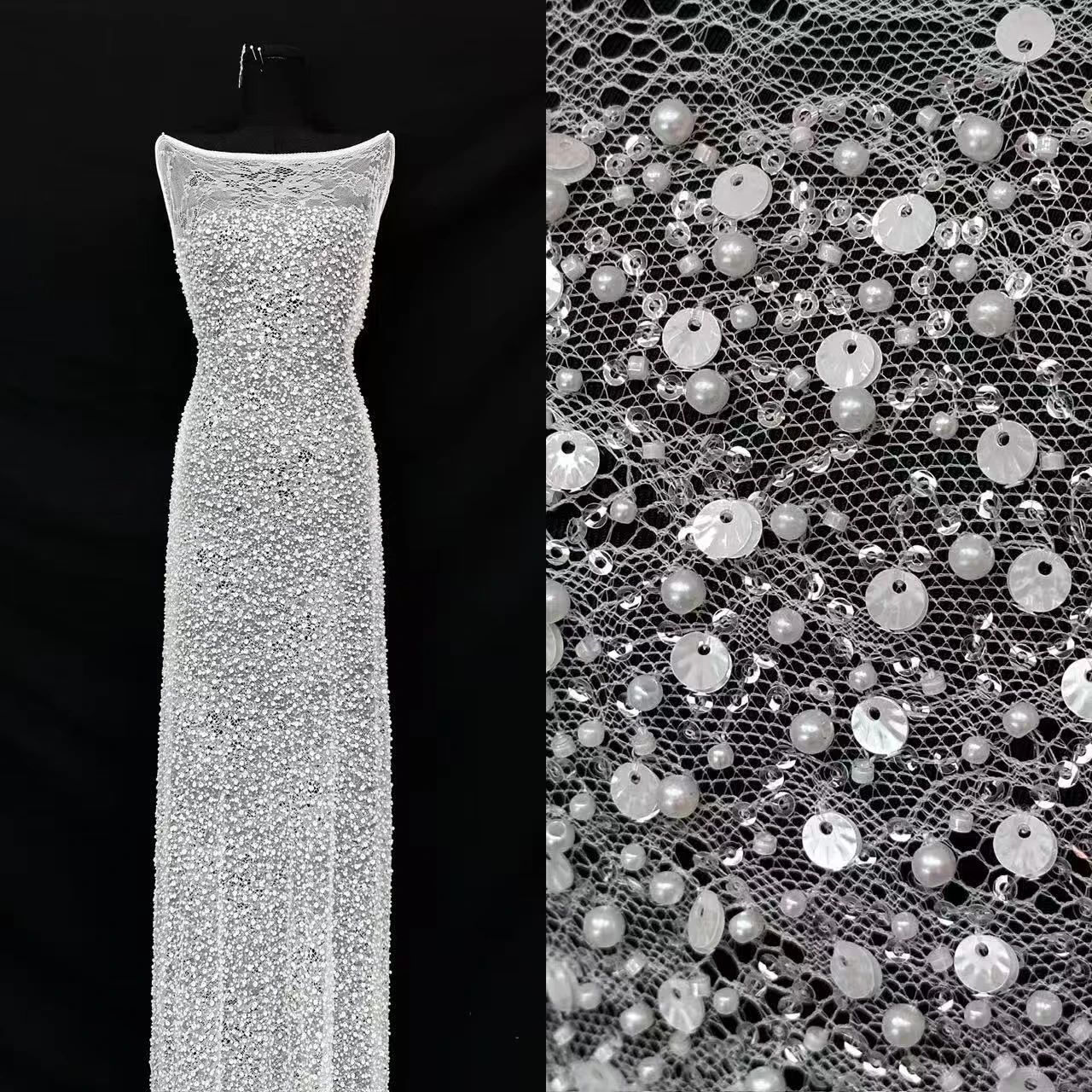 5Y الفاخرة الفرنسية الترتر أقمشة الدانتيل 2026 جودة عالية النيجيري الأفريقي مطرز أقمشة الدانتيل المرأة فساتين حفلات الزفاف CC1828 #5