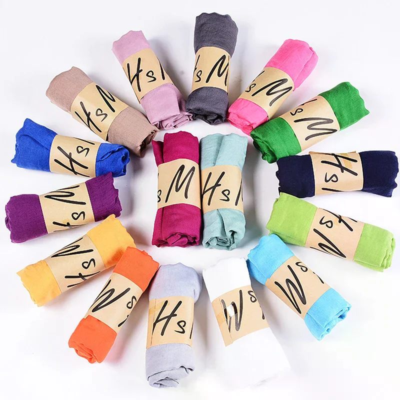 المرأة نمط يندبروف وشاح شالات يلتف بلون القطن الأوشحة الدافئة الشتاء الربيع هدية