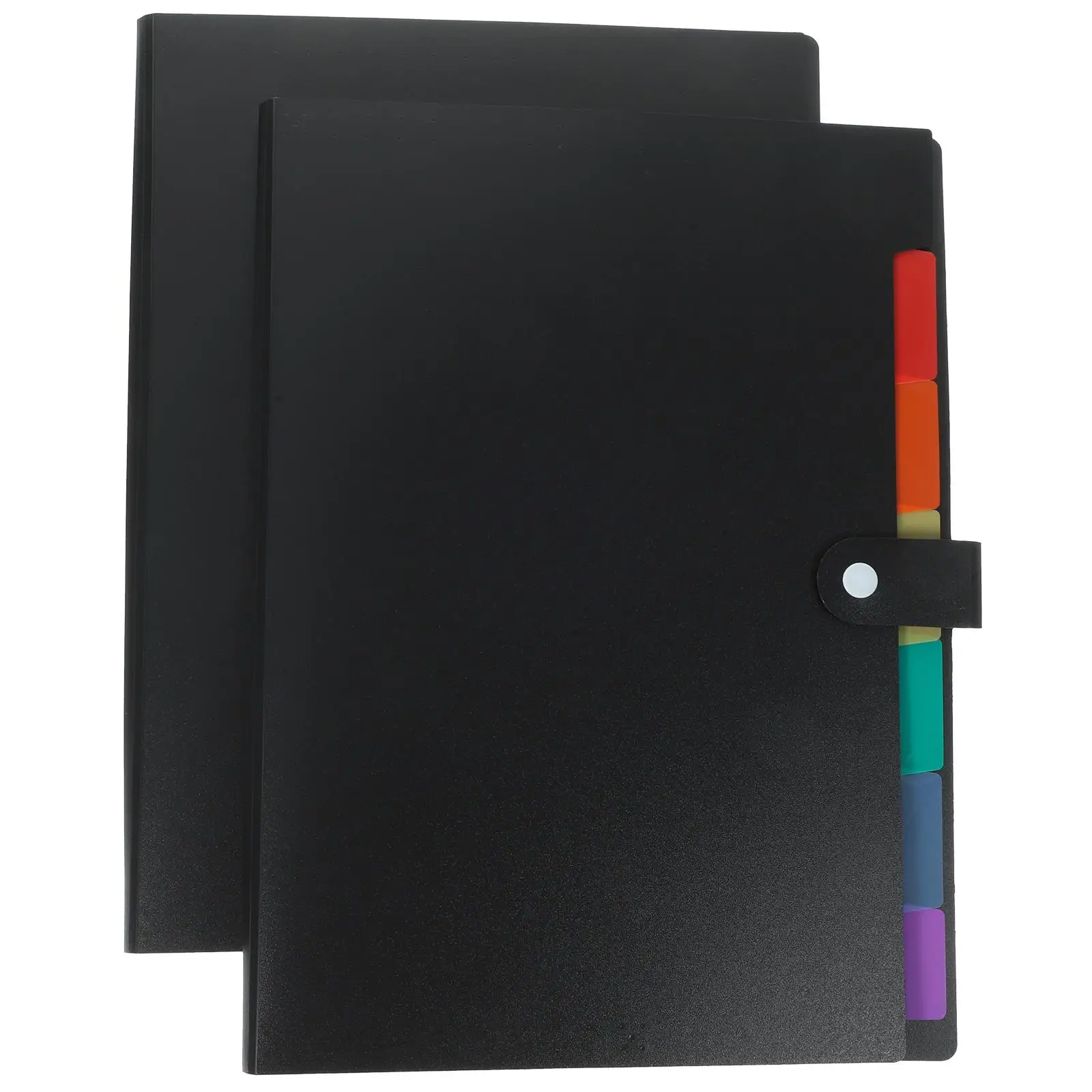 2PCS A4 File Folder 7 Dividers Colorful Organizer Filing Box With Dividers Documents Bills Storage Office School Use