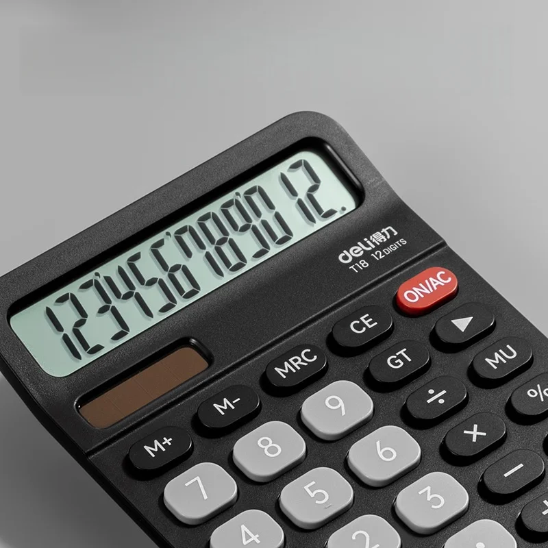 12-cijferige desktoprekenmachine met grote knoppen Groot scherm Zonne-energie Student Boekhouding Financiën en commerciële rekenmachine