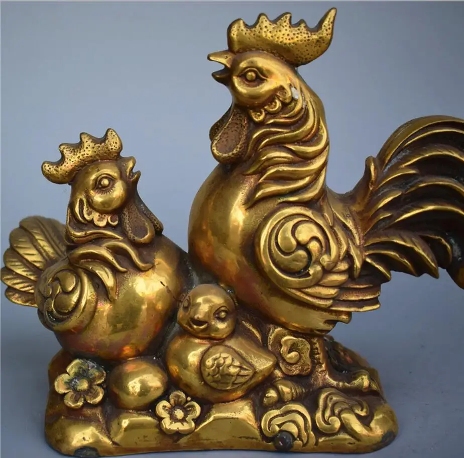 Copper Statue Pure copper Rooster ornament copper Rooster Golden Rooster household geomancy ornament to promote marriage betw