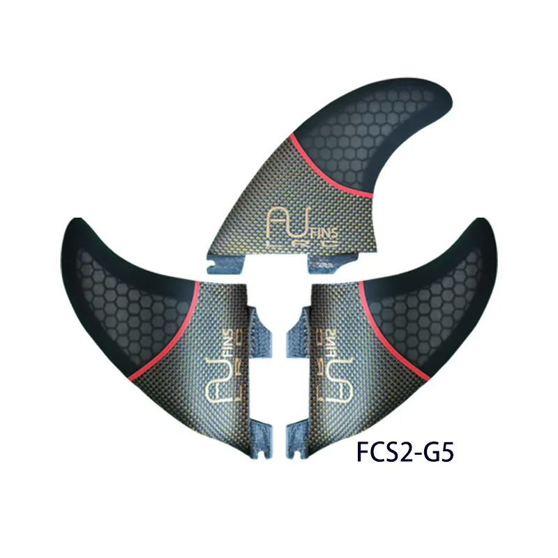 Precio de prueba del producto Aleta curvada FCS2 G5 - Fibra de carbono en forma de panal | Aletas de tabla de surf ligeras y de alta resistencia