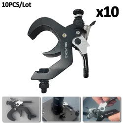 10Pcs/Lot Aluminum Lighting Clamps Tube Diameter 45-60MM Foldable Quick Lock Light Hook For Stage Lighting Dj Disco Accessories