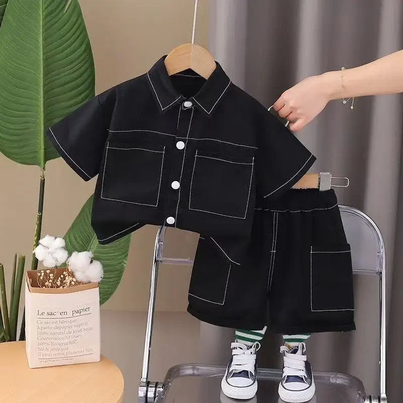 

Children's Clothing Boys Summer 2025 New Handsome Children's Summer Two Piece Set Thin Boys Trendy Clothes 80-120CM
