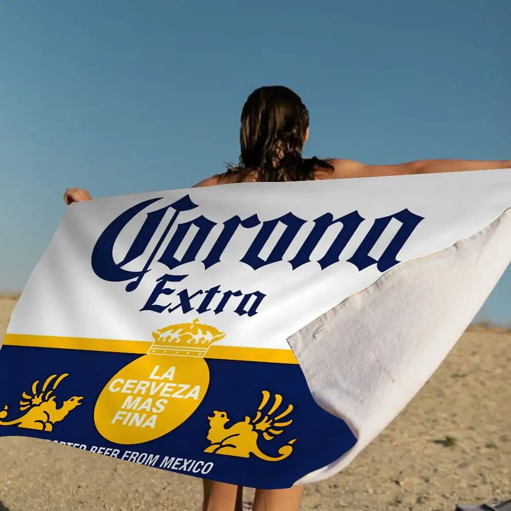 C-Corona E-Extra Beer Beach Towel Colorful Bath Towels For Girl Microfiber Quick Dry Custom Sand Free Beach Yoga Spa Gym Pool