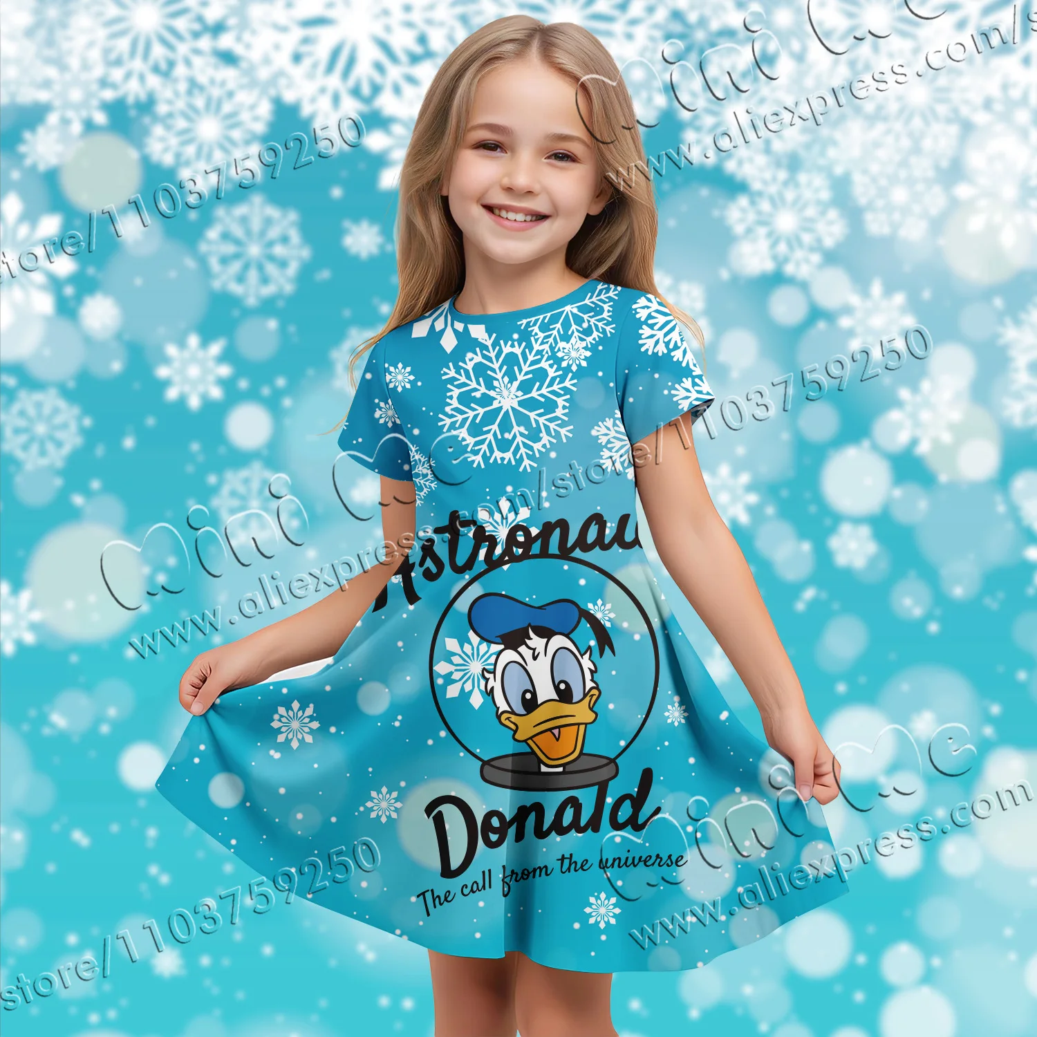 

MINISO Authorized Sequins 3d Printing Mickey Mouse Minnie Elegant Dresses Girl Clothes Summer Dress Holiday Dress 2024 Children