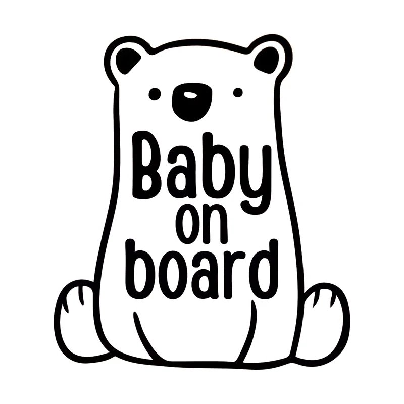 TM51# Bear Baby On Board Vinyl Decal  Car Bumper Window Stickers Waterproof Decoration For Car Fashion Decals