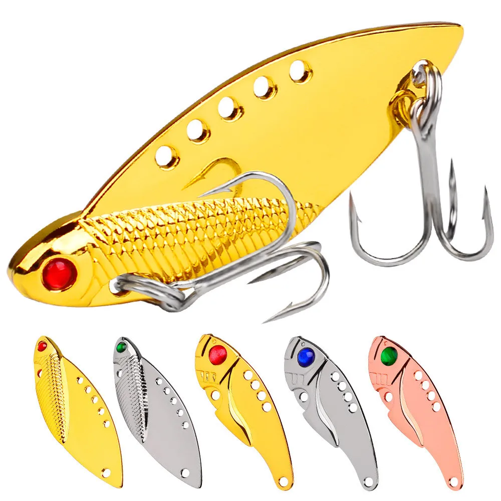 1Pcs Metal VIB Vibration Spinner Spoon Fishing Lure 10g 5cm Jigs Trout Bass Artificial Cicada Bait Crankbait For Fishing Tackle