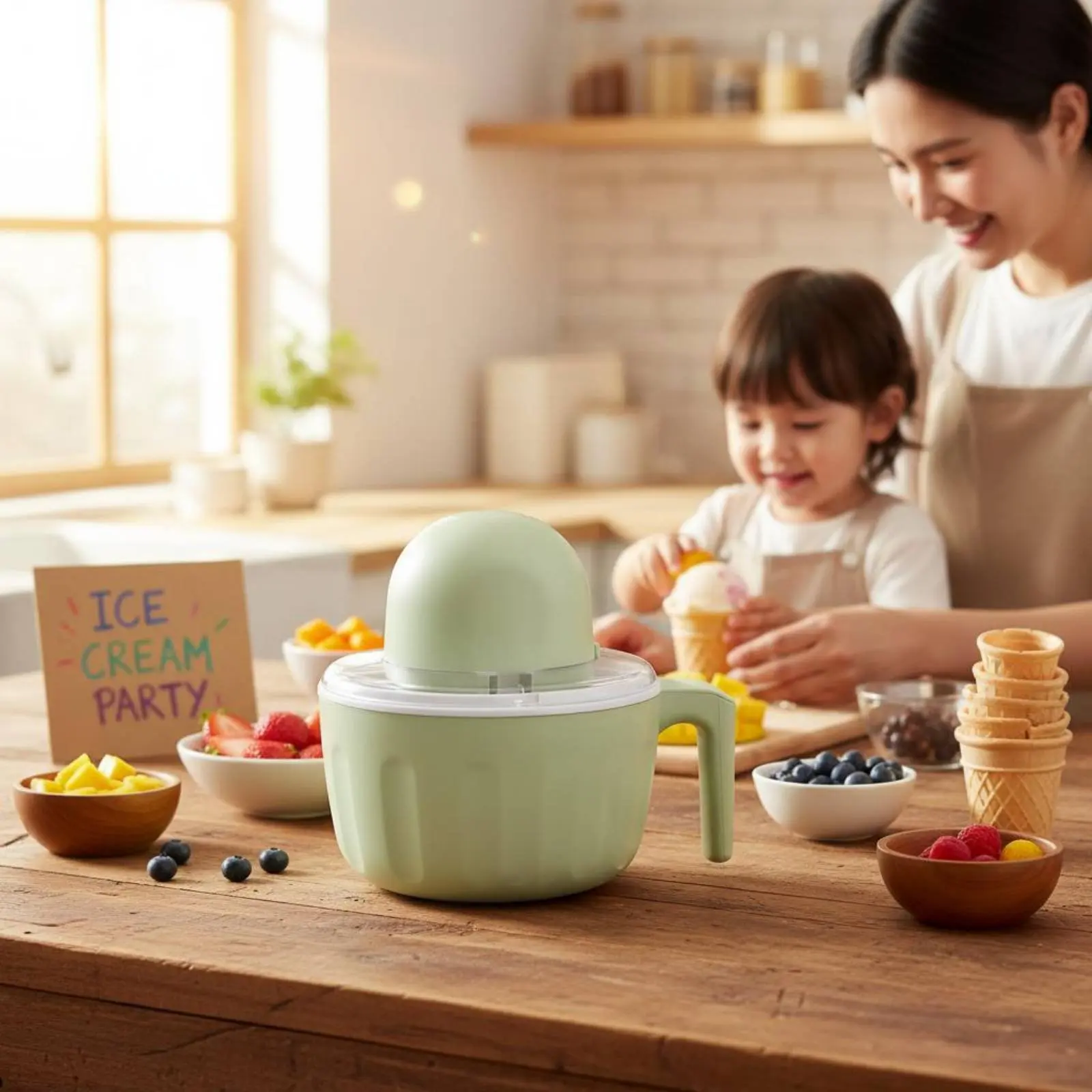 8 Pieces Rechargeable Ice Cream Appliance Battery Powered Cordless Ice Cream Appliance Home Appliance Gift Idea Easy to Use