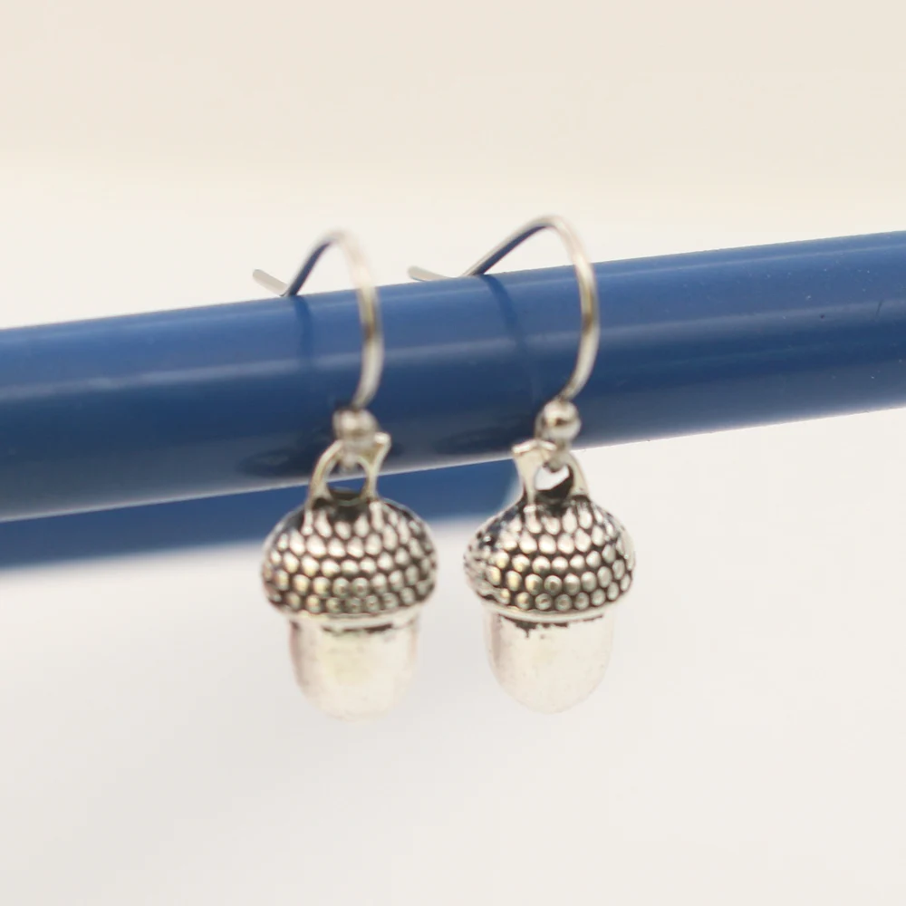 Acorn Earrings, acorn Jewelry. delicate nature strength symbol everyday jewelry. Oak Nut Earrings gift for her view 4