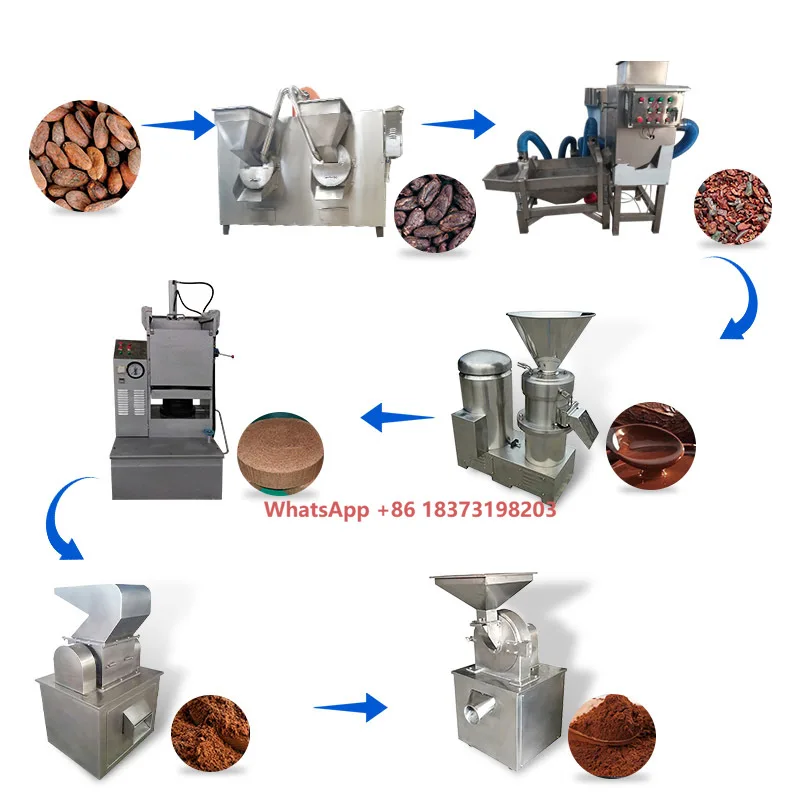 

Automatic 100kg/h Cocoa Liquid Butter Making Cacao Powder Production Line Cocoa Bean to Butter Machine