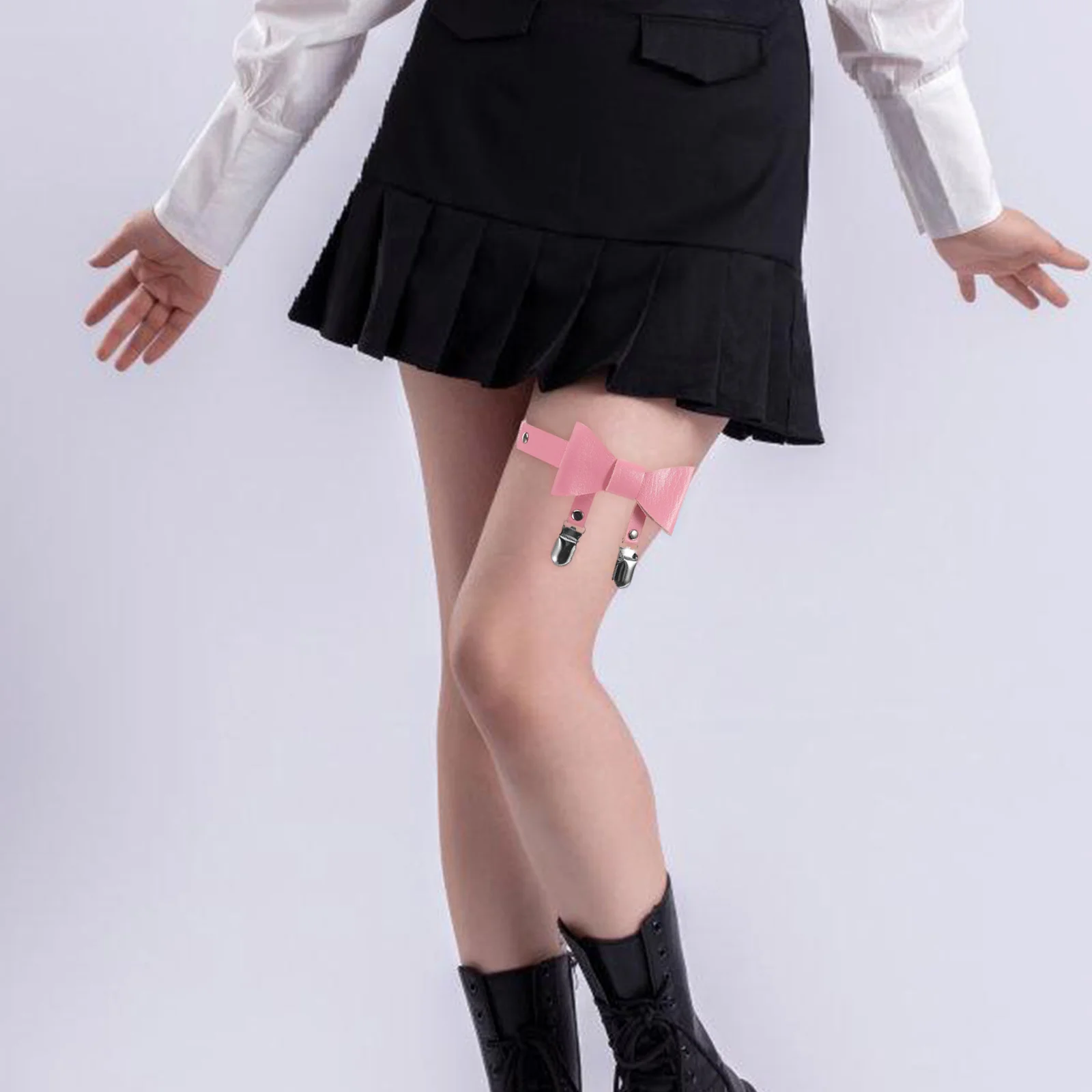 

1Pair Bowknot Thigh Garters Adjustable Big Bow Leg Rings Anti Slip Clips Wedding Bridal Lolita Accessories for Women