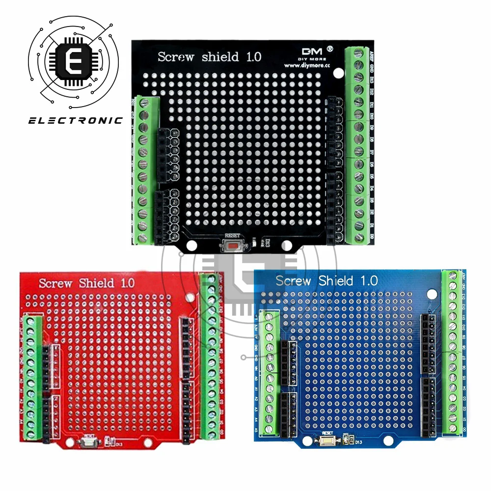 Nguyên Sinh Vít Che Chắn Cho Arduino Mã Nguồn Mở Nút Reset D13 LED Mới Cho Bo Mạch Năm 3.81 Nhà Ga 2 Mặt PCB SMART TECH Hàn DIY