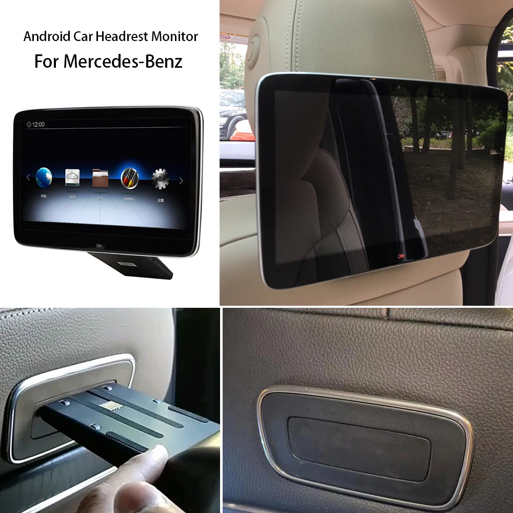 

11.6 Inch 2G+32G/4G+64G 8-Core 4K HD Android 12.0 Car Headrest Monitor WIFI Bluetooth Rear Seat Video Player For Mercedes Benz