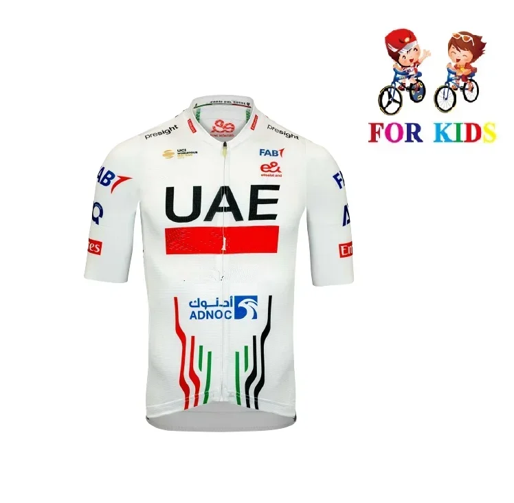 KID'S 2024 UAE TEAM Children Cycling Jersey Short Sleeve Bicycle Clothing With Shorts Ropa Ciclismo