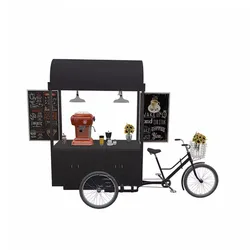 2023 Pedal Coffee Bike Bicycle Portable Outdoor Mobile Coffee Carts for Sale Street Tea Snacks Fast Food van Kiosk