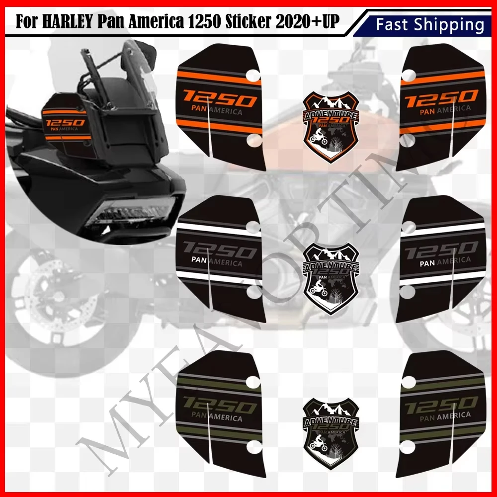 

For HARLEY Pan America 1250 Motorcycle Kit Tank Pad Protector Stickers Knee Decal Handshield Wind Deflector 2020 2021 2022