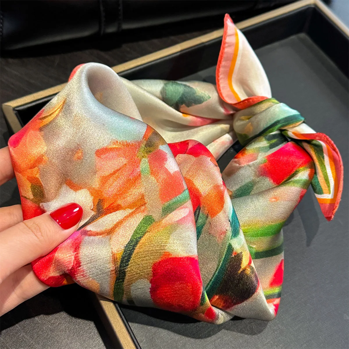 

Брендовый шарф из 100% чистого шелка, женский платок для волос на шею, квадратная повязка на голову, шарфы, бандана, модный хиджаб, пончо, шарфы, шаль из пашмины