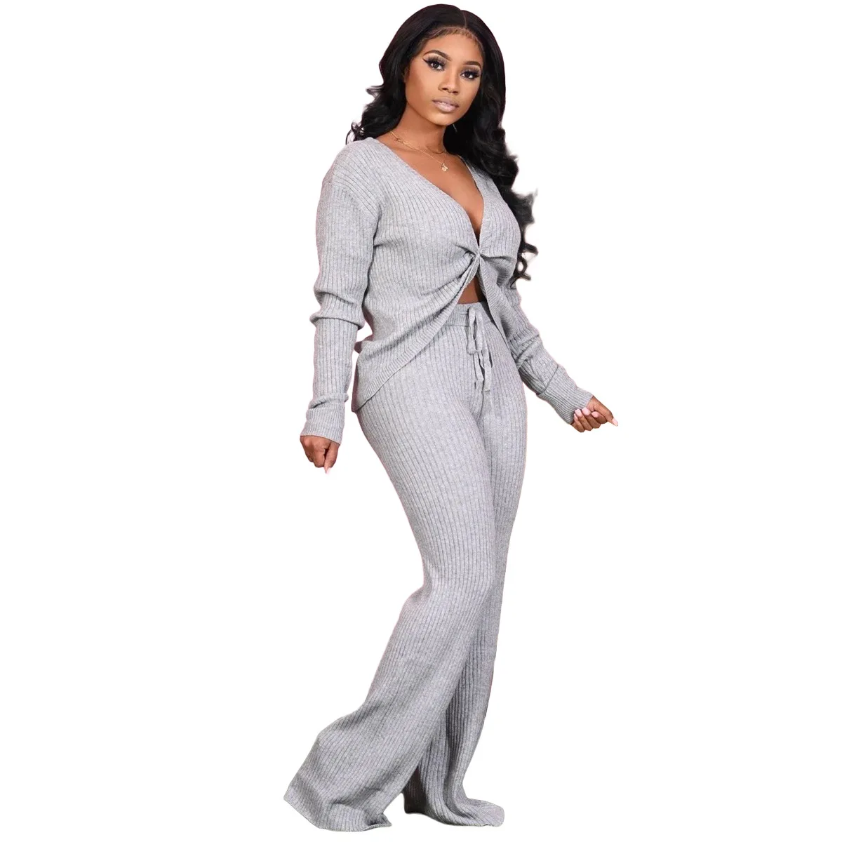 European and American women's new thickened pit strip personality sexy two-sided micro horn suit two-piece set