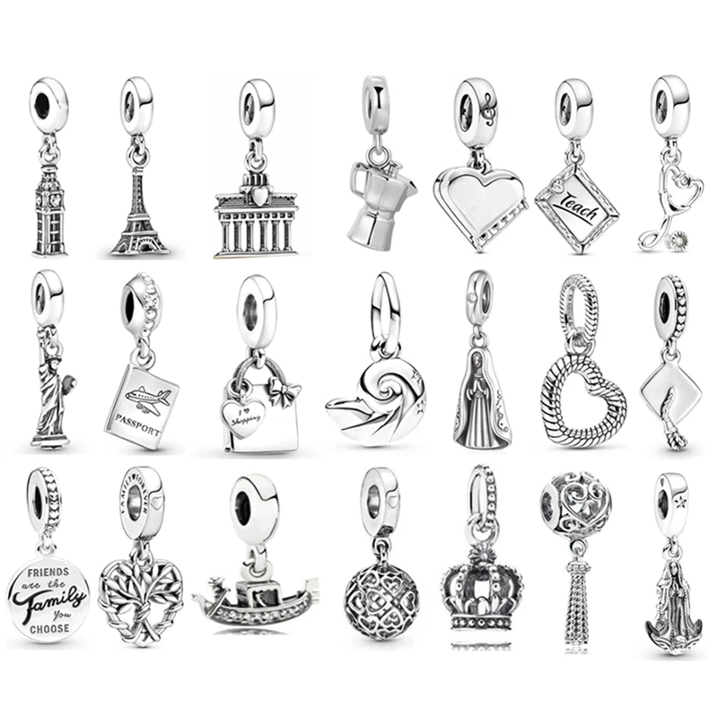 Venda quente saco de compras, estátua da liberdade, nossa senhora balançar charme grânulo caber pulseira original requintado diy jóias acessórios