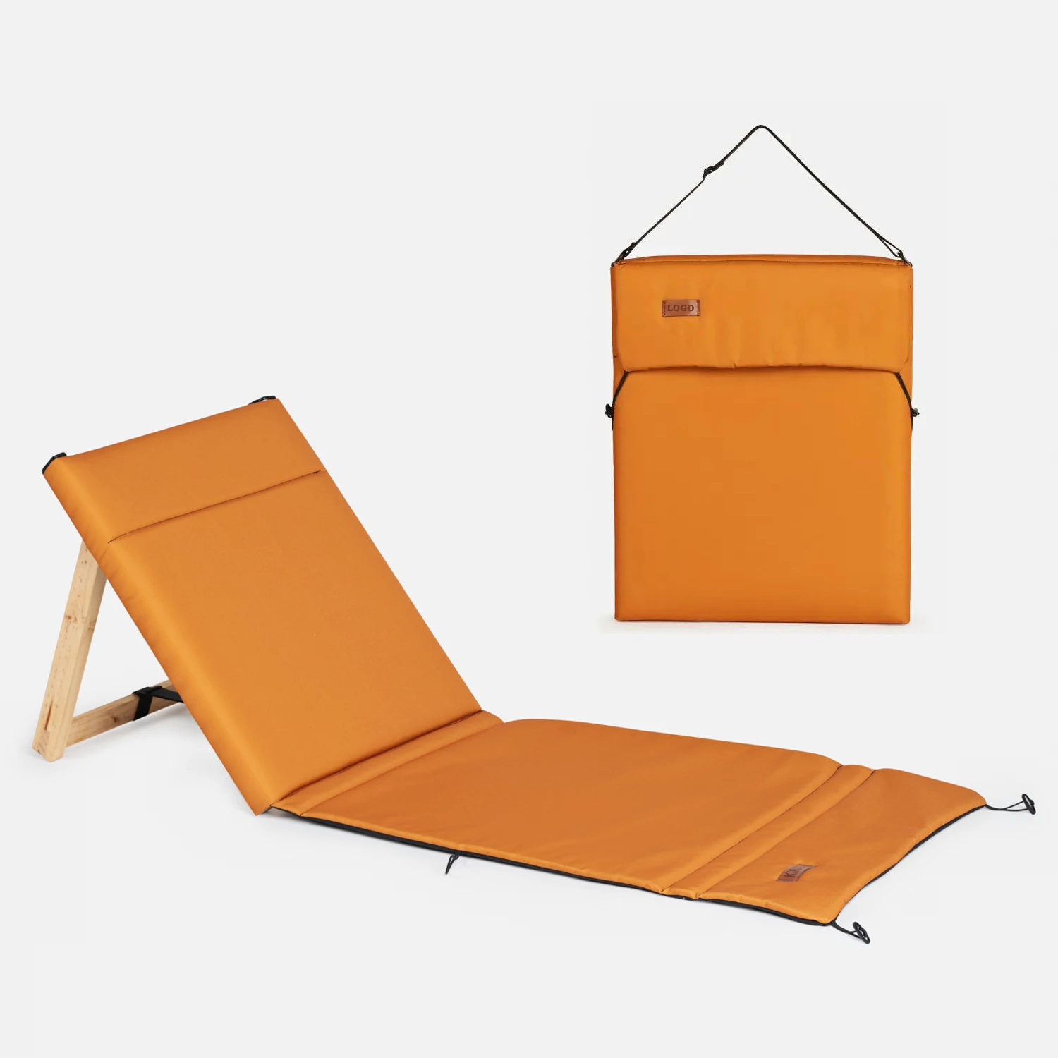 

Wholesale Lightweight Compact Wooden Outdoor Picnic Backrest Foldable Lounge Chair Lounge Chair Folding Portable Beach Mat Chair
