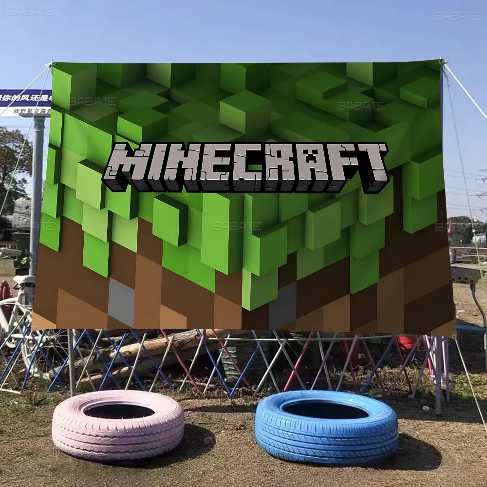 Jogo popular M-Minecraft-T Bandeiras retrô Múltipla escolha Living Studio Booth Decoração de interiores Banner