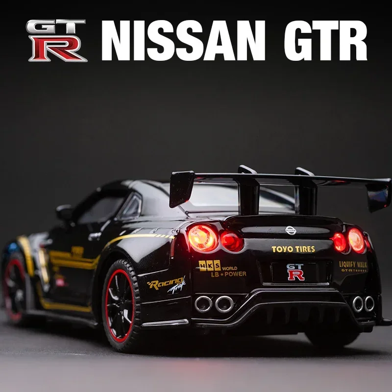 1:32 닛산 GTR GT-R R35 합금 자동차 모델, 다이캐스트 및 장난감 차량, 어린이 장난감 선물, 남아용 장난감, A298