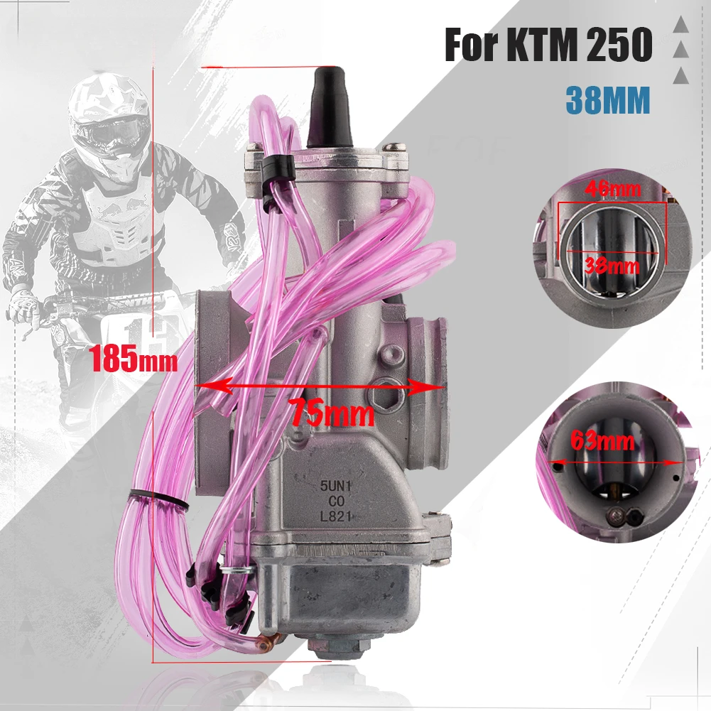 Motorcycle Carburetor MIKUNI TX38 TX40 38MM 40MM 2T Stroke Motocross For KTM 250 XC 2017 200-350cc Engine