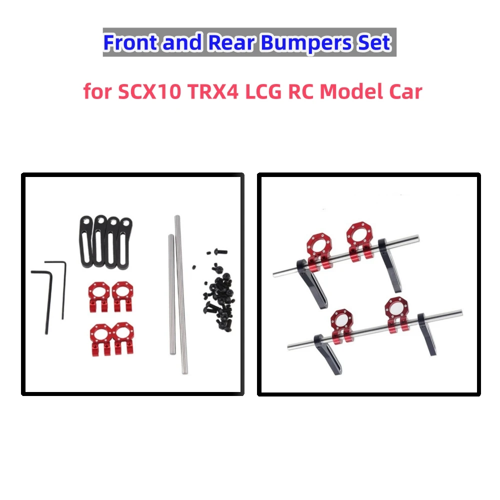 

Front and Rear Bumpers Set for SCX10 TRX4 LCG RC Model Car Metal Adjustable Crash Bars 1/10 RC Car Accessories