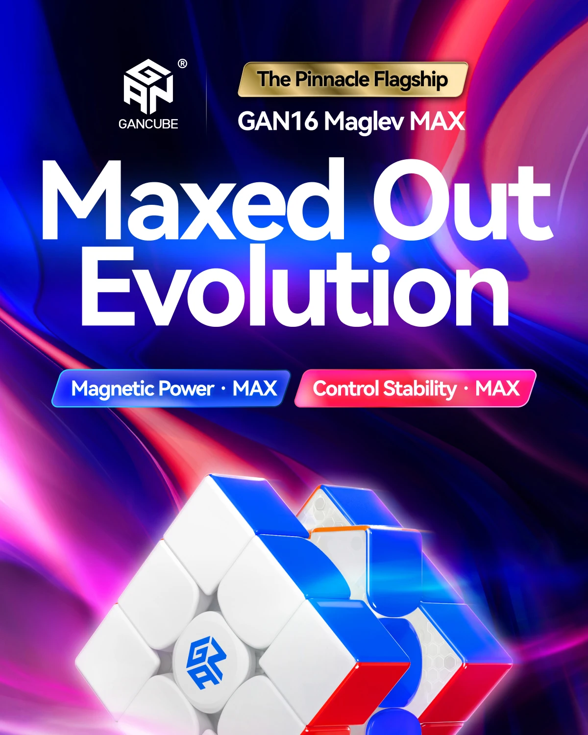 [Picube] GAN16 Maglev Max UV Stickerless Magnetic Speed Cube 3x3 Professional Gan 16 Magic Cube Puzzle Toys Gan16 Maglev UV
