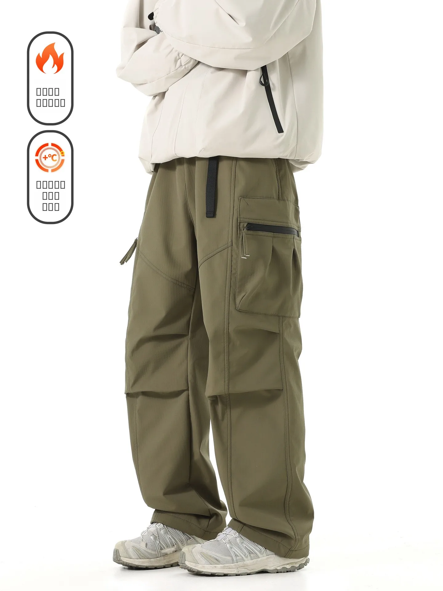 

Теплые брюки с флисовой подкладкой, свободного кроя, прямые, для активного отдыха, повседневные, мужские, в стиле ретро, американский стиль, спортивные, удобные.