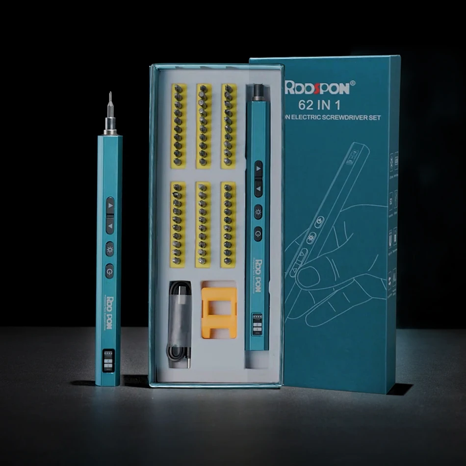 Mini Electric Screwdriver 62 in 1 Portable Rechargeable Screwdriver Set Cordless Precision Power Tool with LED Display