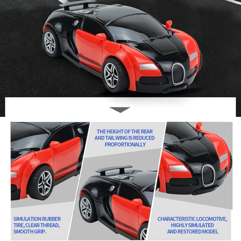 Mini 2 In 1 Car Toys One-key Deformation Car Toys Automatic Transformation Robot Model Car Diecasts Toy Boys Gifts Children Toy