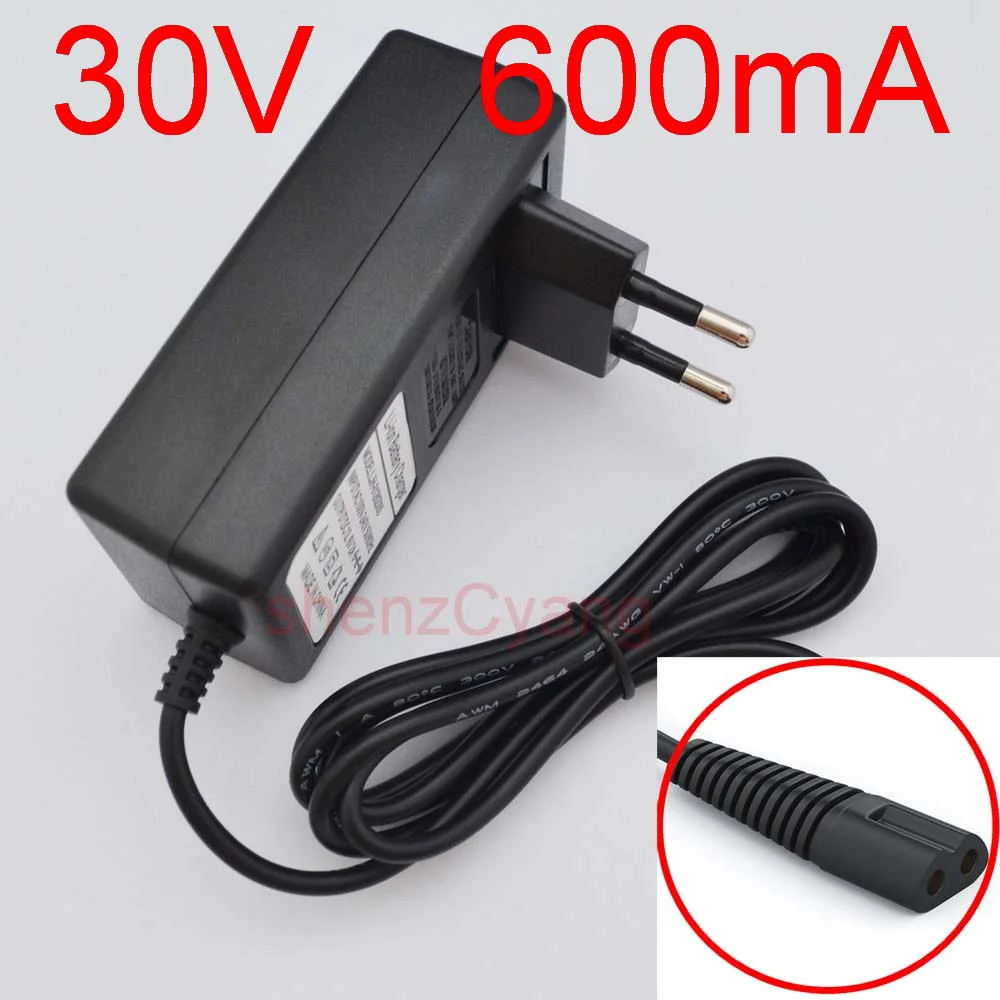 30 فولت 0.6 أمبير 600 مللي أمبير 300060 الاتحاد الأوروبي شاحن التيار الكهربائي لكسي جيمي JV63 JV83 JV85 H8 برو مكنسة كهربائية T-DC39 محول