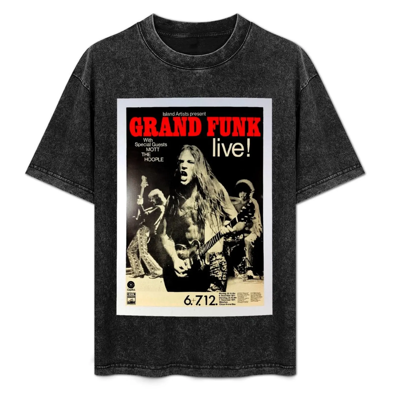 

Grand Funk - Concert Poster. T-Shirt Work Basic Short Sleeve Top