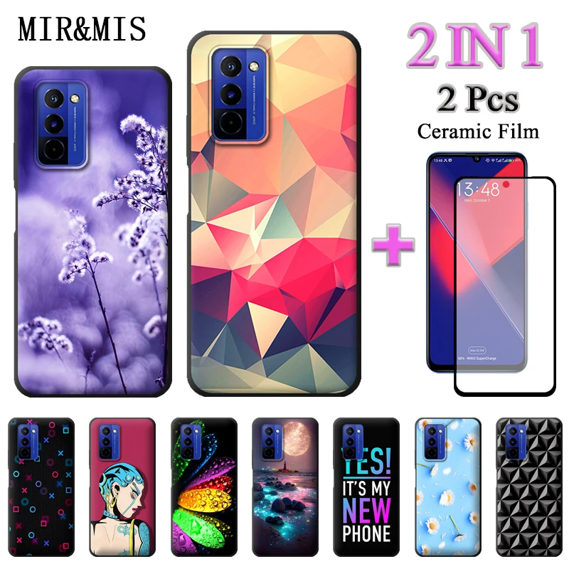 2 IN 1 For Wiko 10 Painted Soft Silicone TPU Case For Wiko 10 With Two Piece Ceramic Film