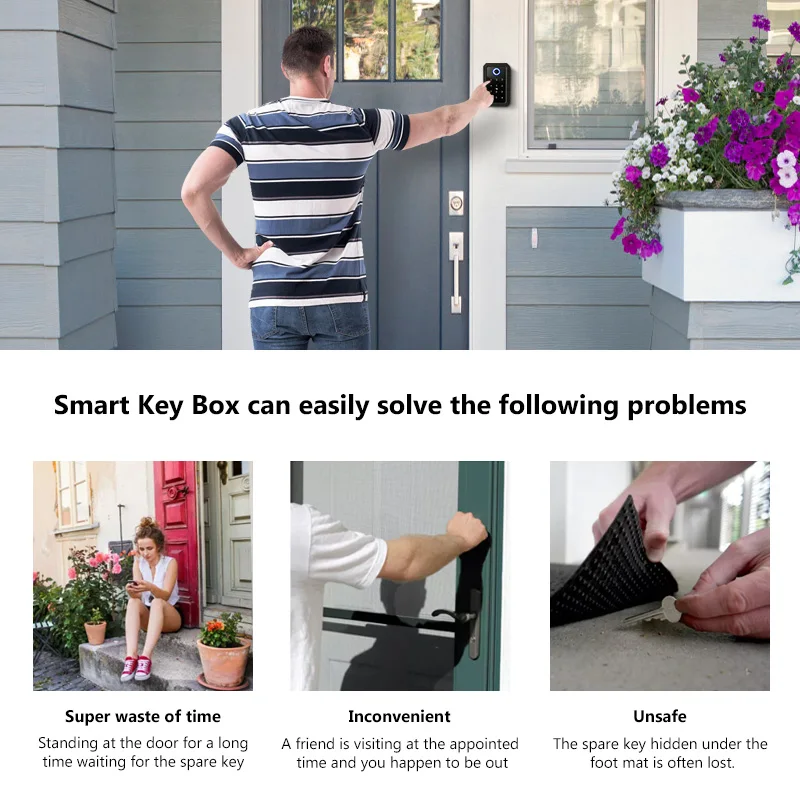 Cerradura Fechadura Entry  tt lock Fingerprint Smart Life App Slide X5 Main Door Wifi Smart Door Lock Key box Tuya